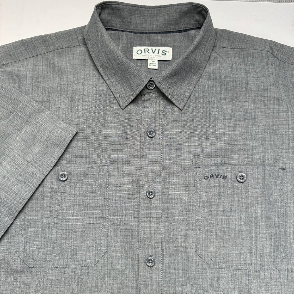 Orvis Men's Gray Short-Sleeve Button-Up Shirt
